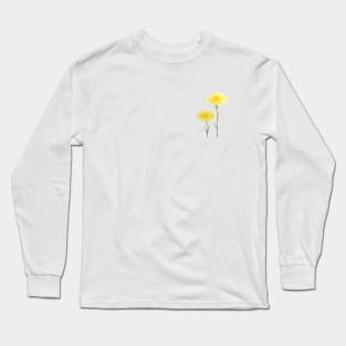 Two yellow carnation watercolor painting Long Sleeve T-Shirt